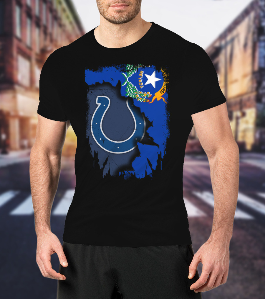 Nevada State Pride With Colts Horseshoe T-Shirt
