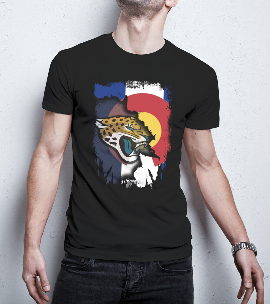 Colorado Flag With Jaguars Roaring Spirit T-Shirt