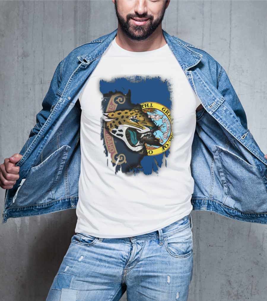 Idaho State Seal And Jaguar Head Combination T-Shirt
