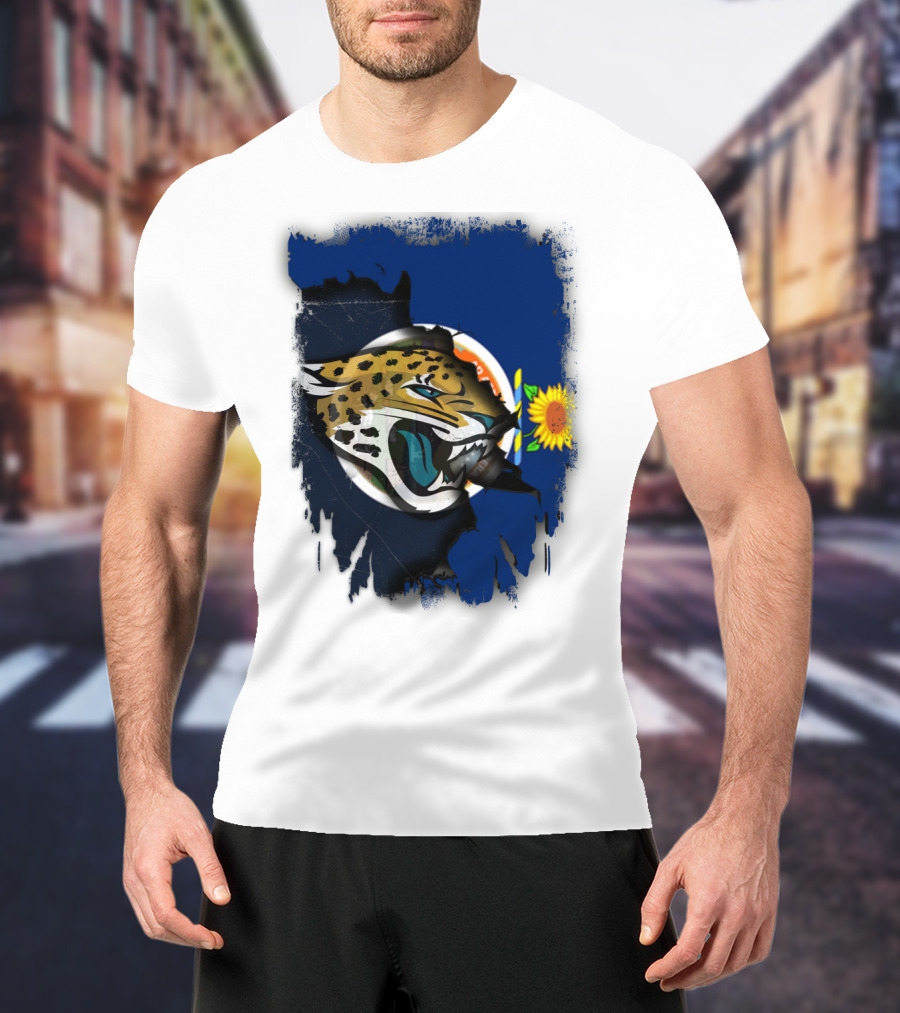 Kansas State Flag Sunflower Jaguar T-Shirt