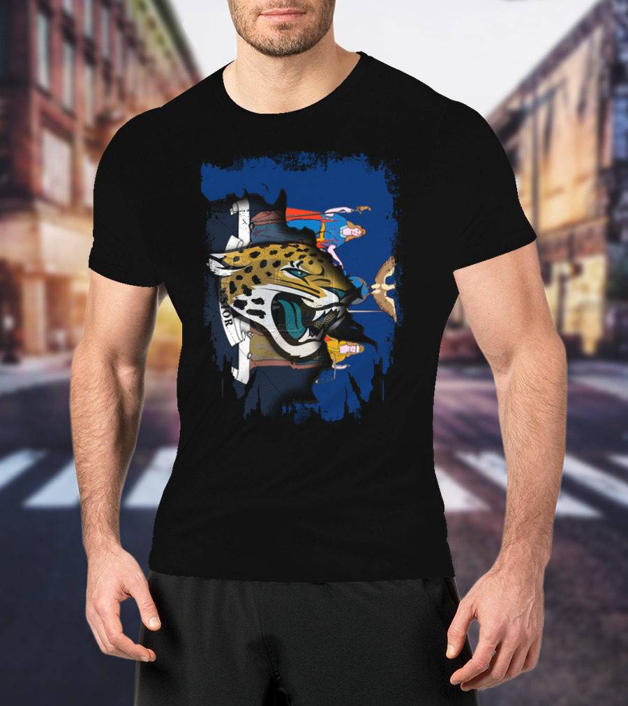 New York Emblem With Jaguars Logo Overlay T-Shirt