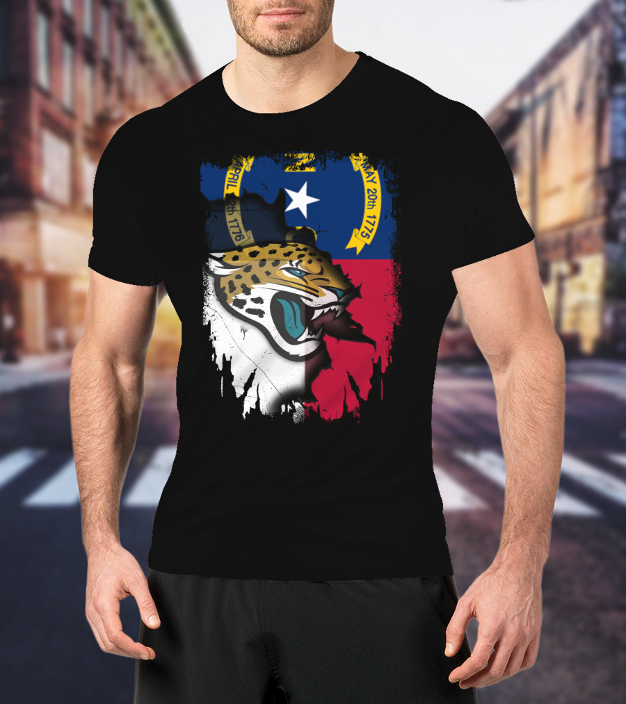 North Carolina Flag Jaguar Face Integration T-Shirt