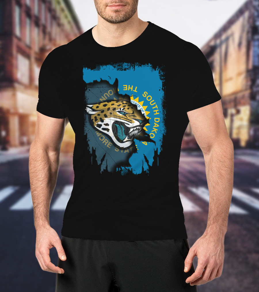 South Dakota State With Jaguars And Flag T-Shirt