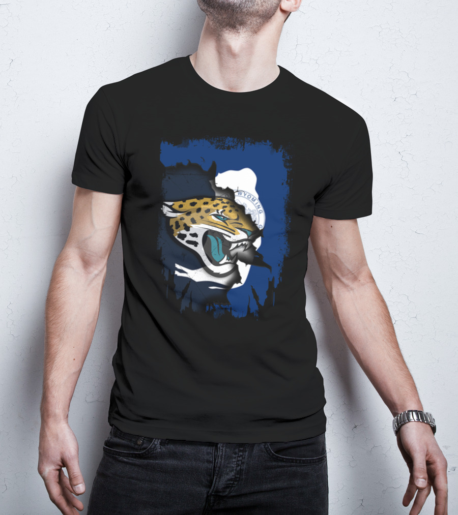 Wyoming State Pride With Jaguars Integration T-Shirt