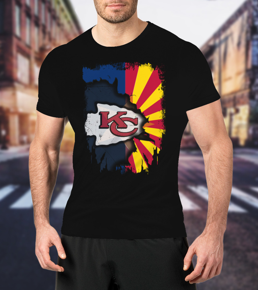 Arizona Sun With Kansas City Chiefs Logo Fusion T-Shirt