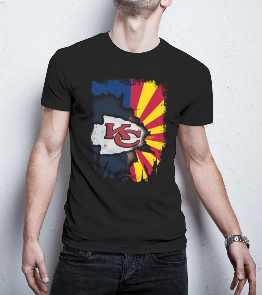 Arizona Sun With Kansas City Chiefs Logo Fusion T-Shirt