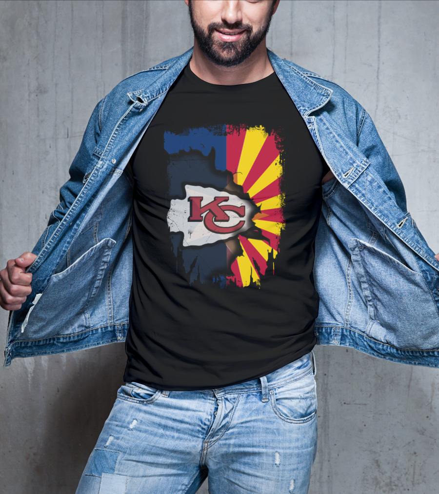 Arizona Sun With Kansas City Chiefs Logo Fusion T-Shirt