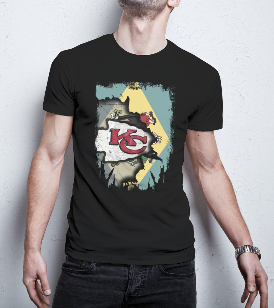 Kansas City Chiefs Delaware Pride Flag Fusion T-Shirt