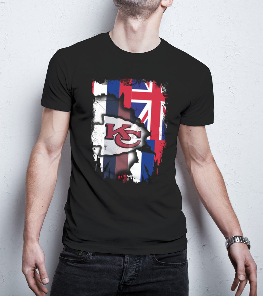 Together Hawaii Kansas City Chiefs Union Jack Flag T-Shirt