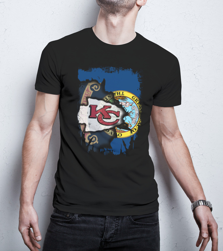 Kansas City Chiefs Idaho Flag Fusion T-Shirt