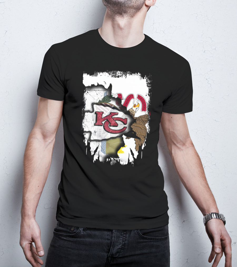Illinois State And Kansas City Chiefs USA Collaboration T-Shirt