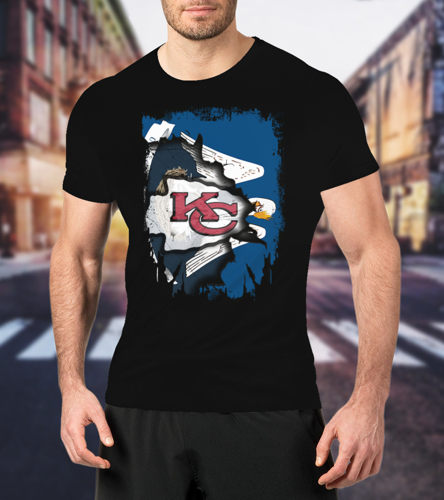 Together Louisiana With Kansas City Chiefs And Bald Eagle T-Shirt