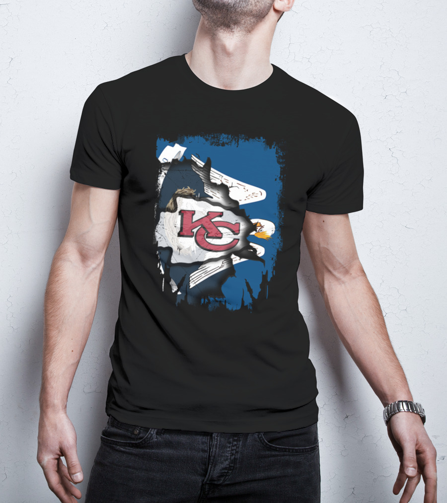 Together Louisiana With Kansas City Chiefs And Bald Eagle T-Shirt