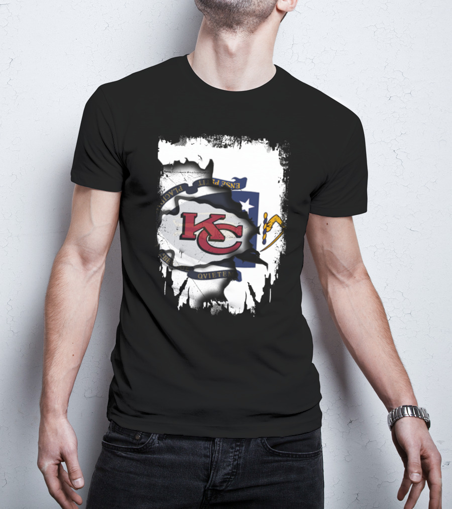 Kansas City Chiefs Massachusetts Flag Unity T-Shirt