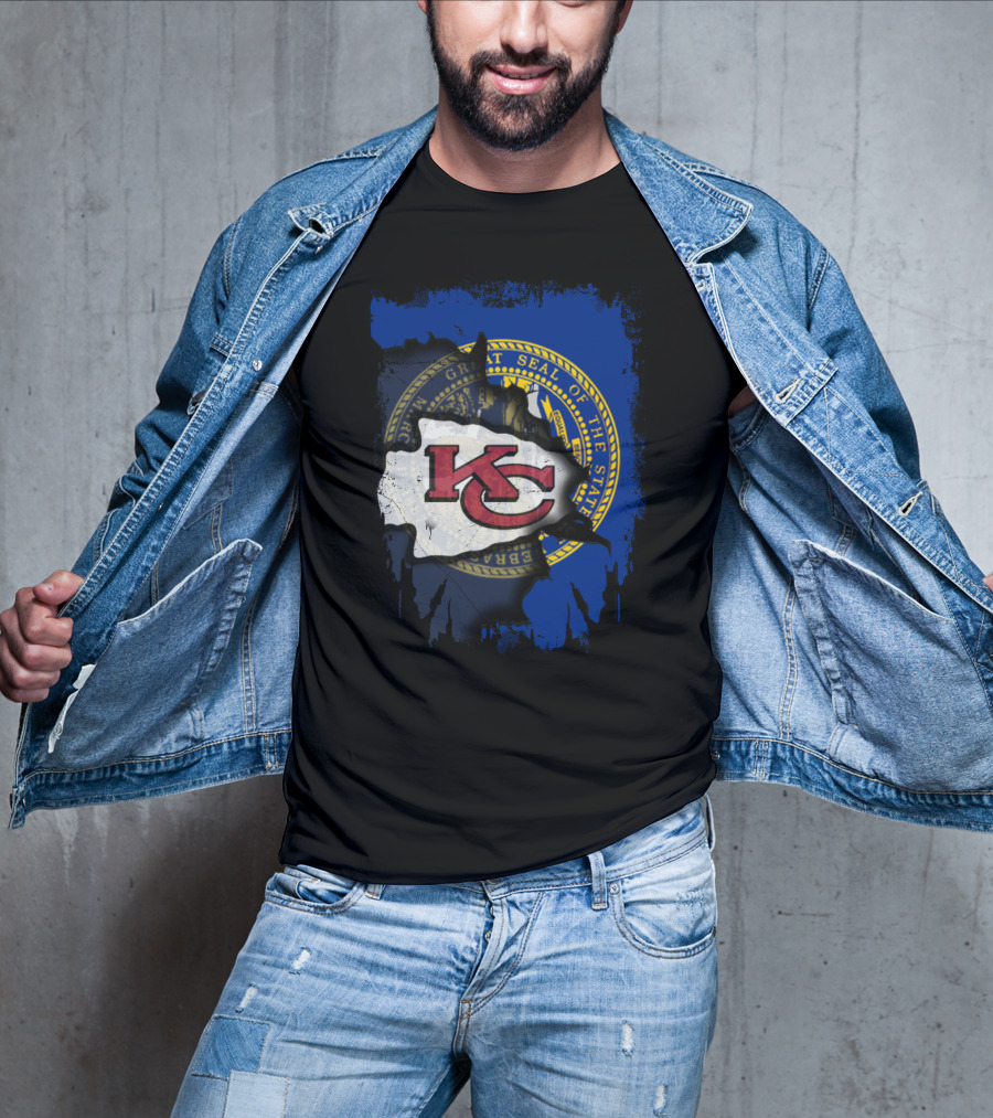Nebraska State Seal With Kansas City Chiefs T-Shirt