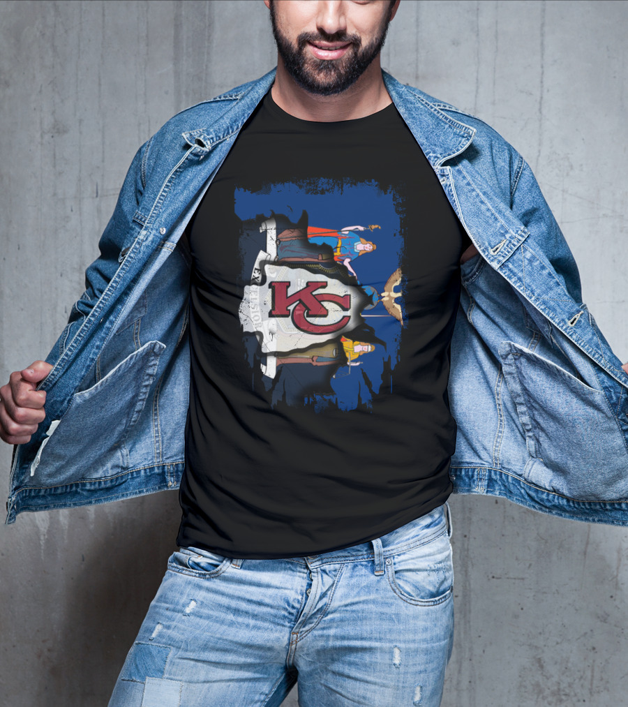 Together New York With KC Chiefs Logo And State Flag Elements T-Shirt