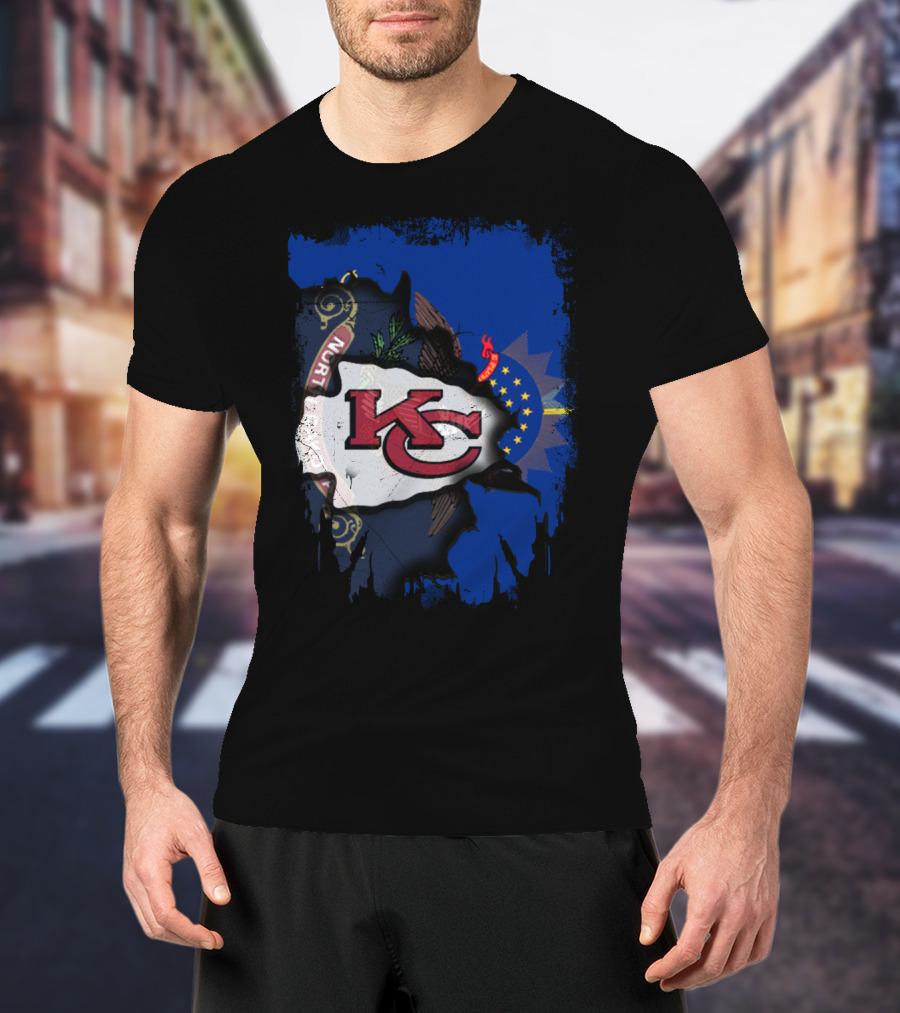 North Dakota Chiefs Emblem Blending State Pride T-Shirt