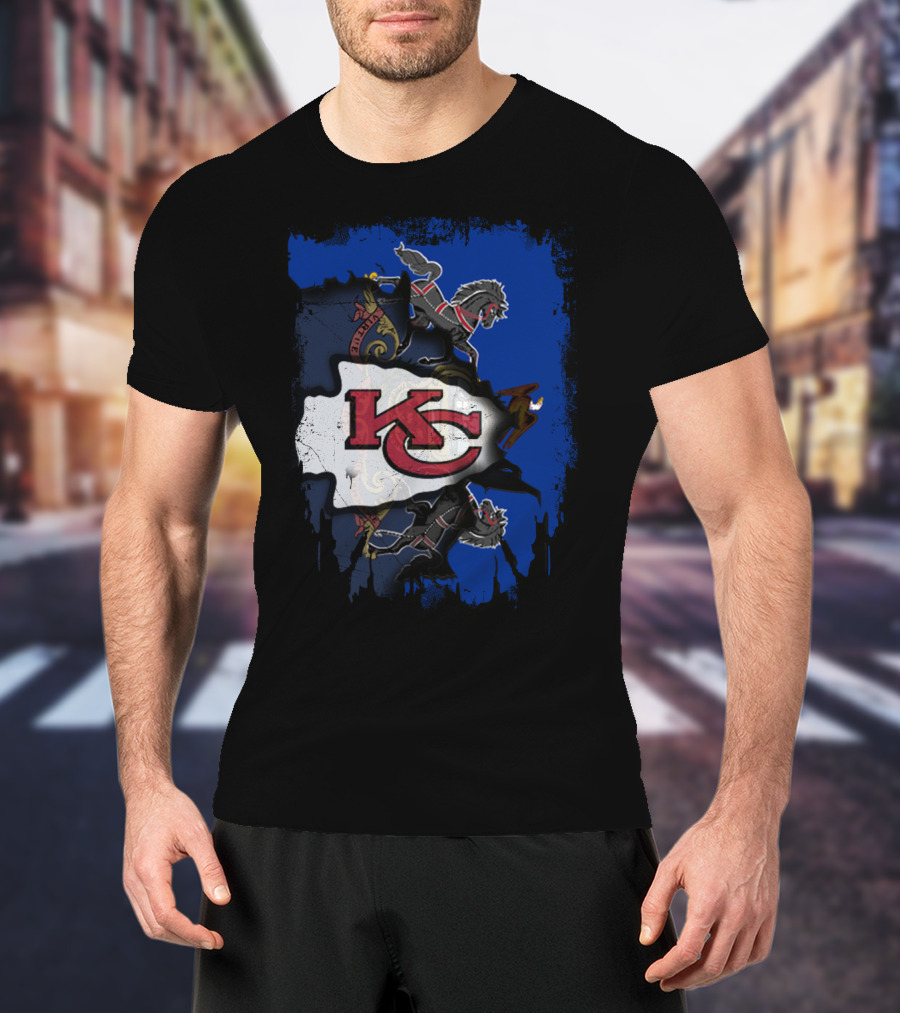 Pennsylvania State Pride With Kansas City Chiefs Logo And Heraldic Symbols T-Shirt