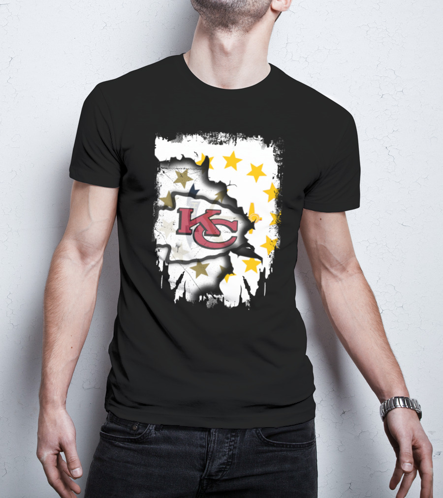 Together Rhode Island With KC Chiefs Burst Stars T-Shirt