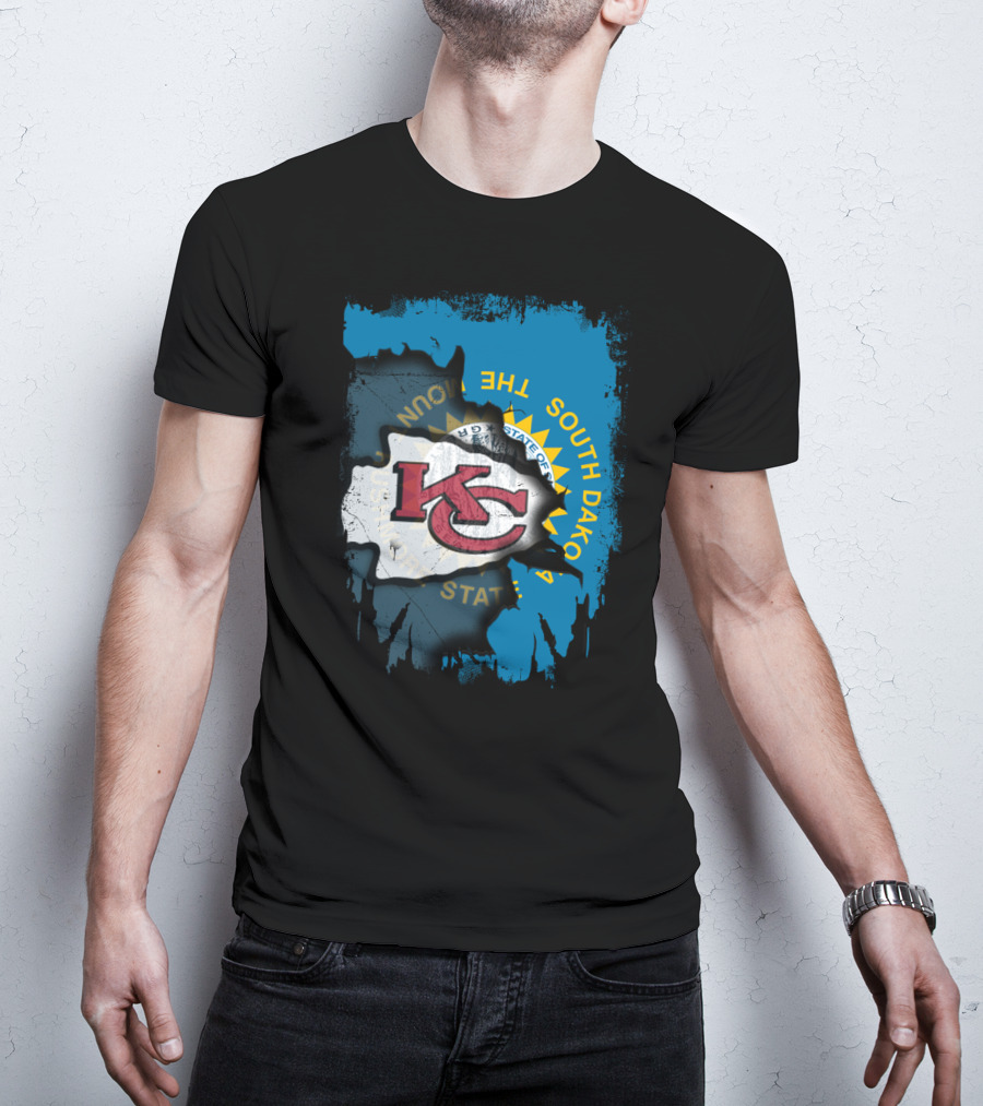 Together South Dakota Kansas City Chiefs State Flag T-Shirt