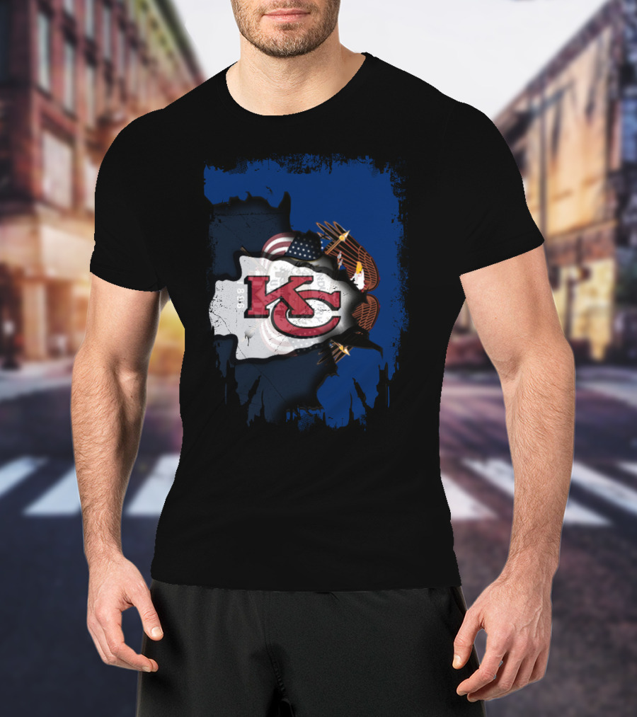 Together Utah KC Chiefs American Flag Eagle T-Shirt