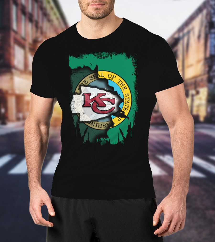 Together Washington State Seal With Kansas City Chiefs T-Shirt