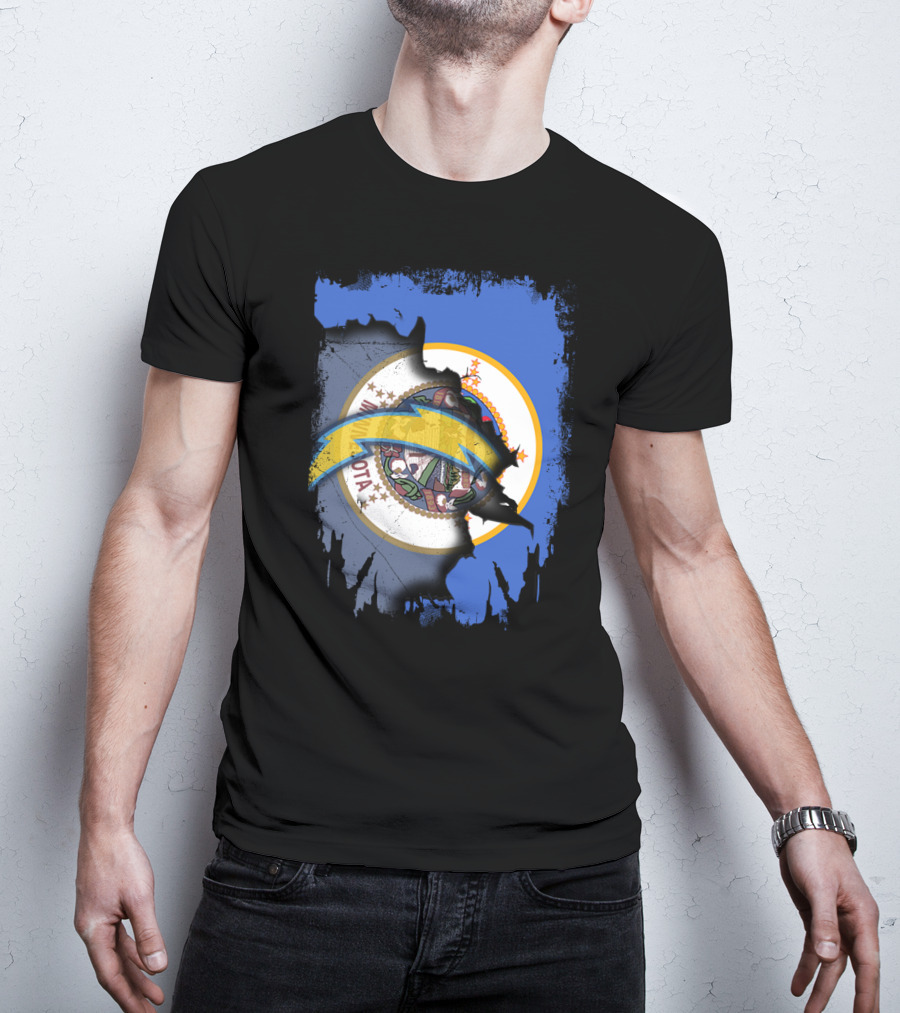 Together Minnesota With Chargers Logo Fusion T-Shirt