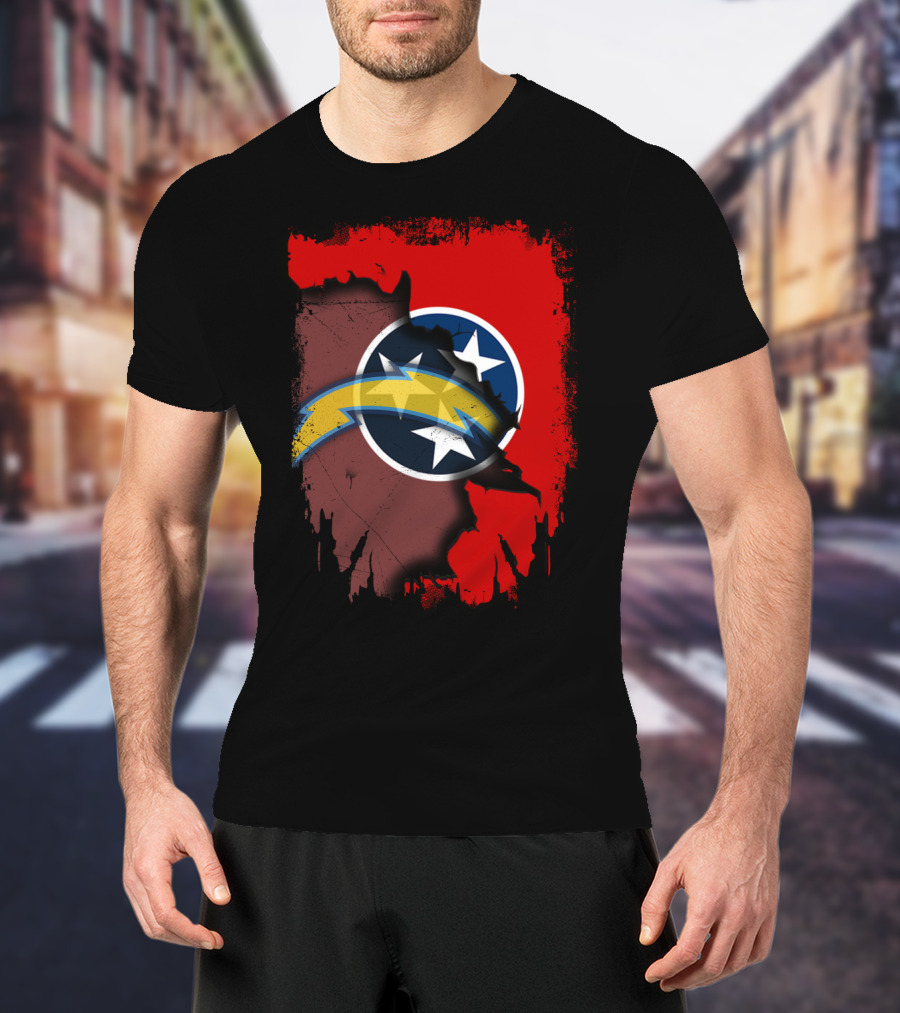 Together Tennessee With Chargers And Three Stars Flag T-Shirt