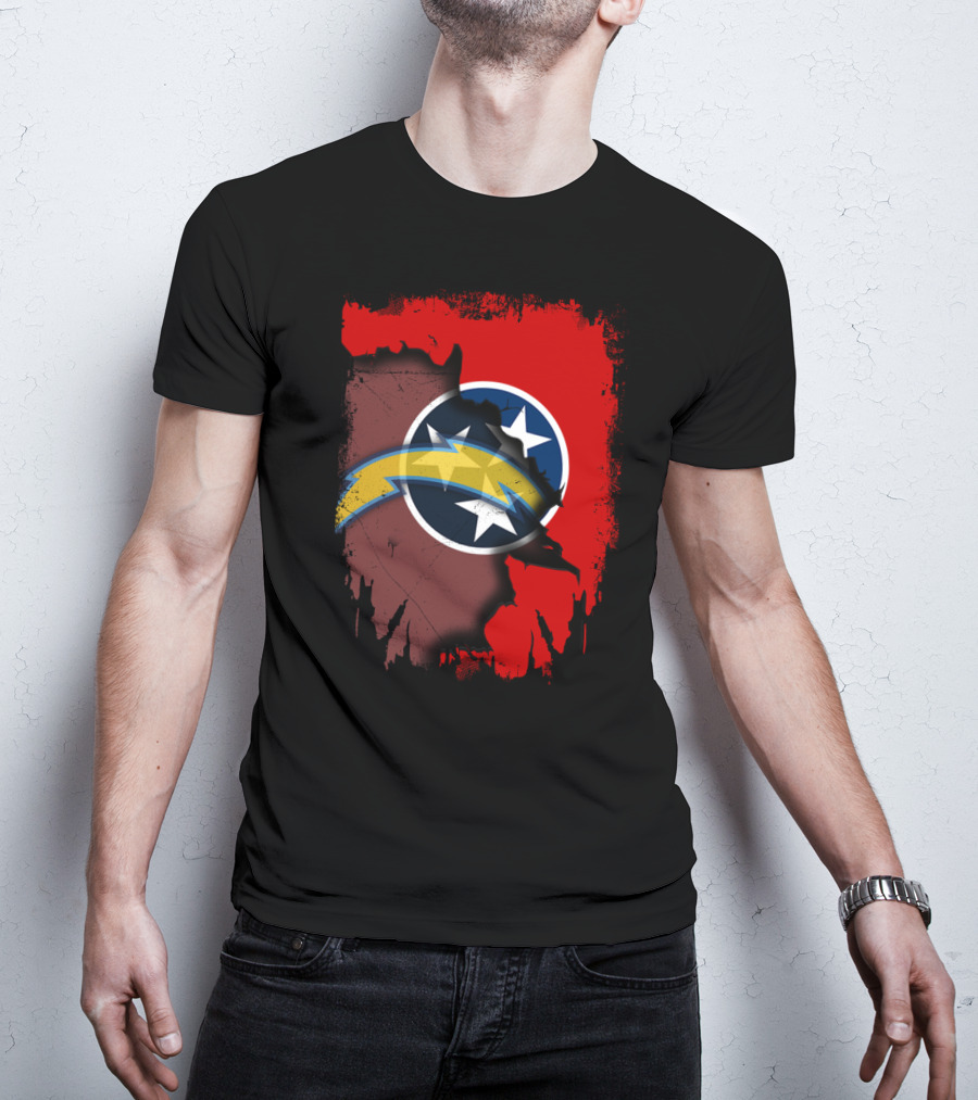 Together Tennessee With Chargers And Three Stars Flag T-Shirt