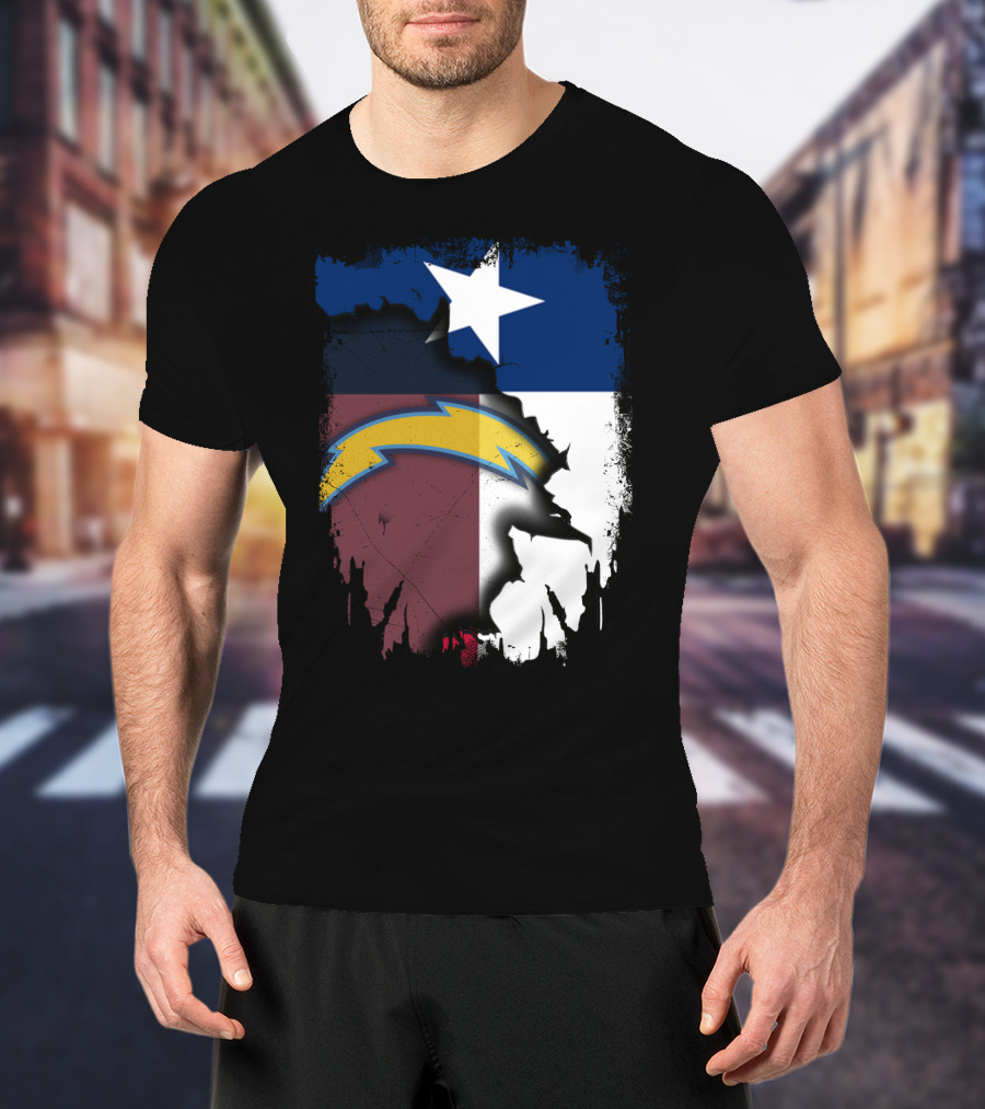 Together Texas With Chargers Lone Star Flag T-Shirt