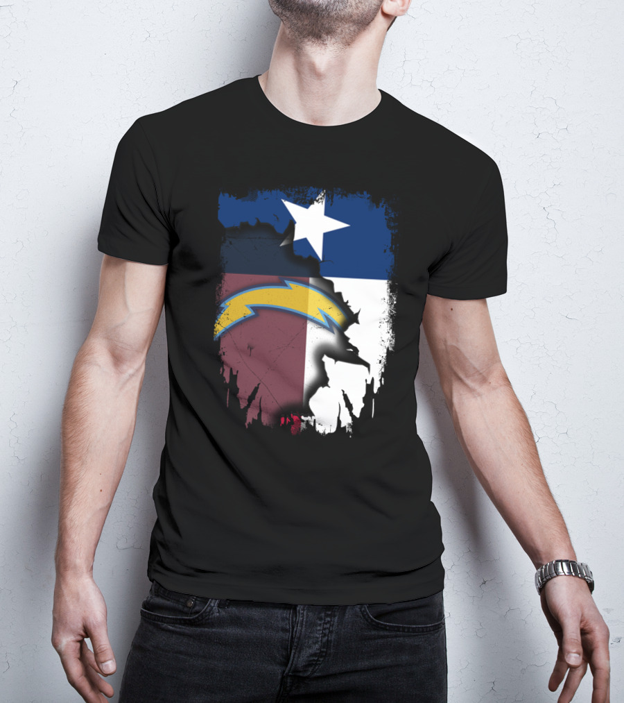 Together Texas With Chargers Lone Star Flag T-Shirt