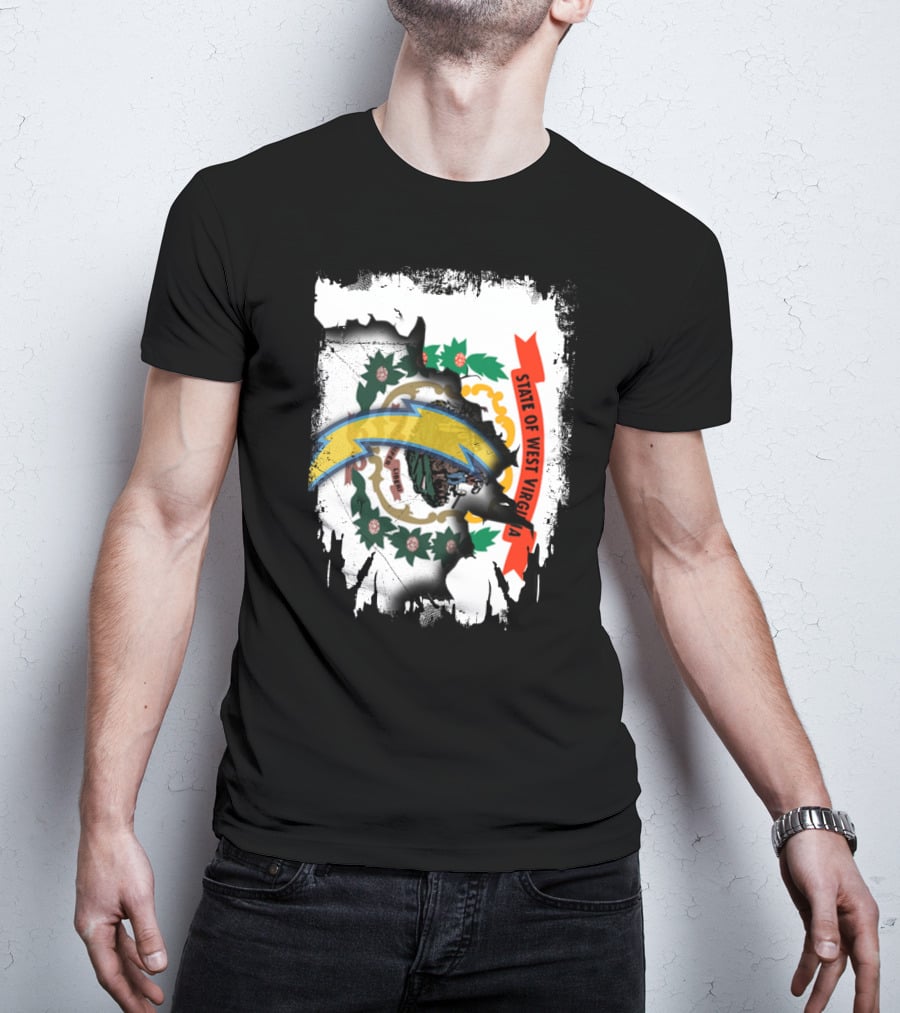 State Of West Virginia Chargers Logo Collaboration T-Shirt