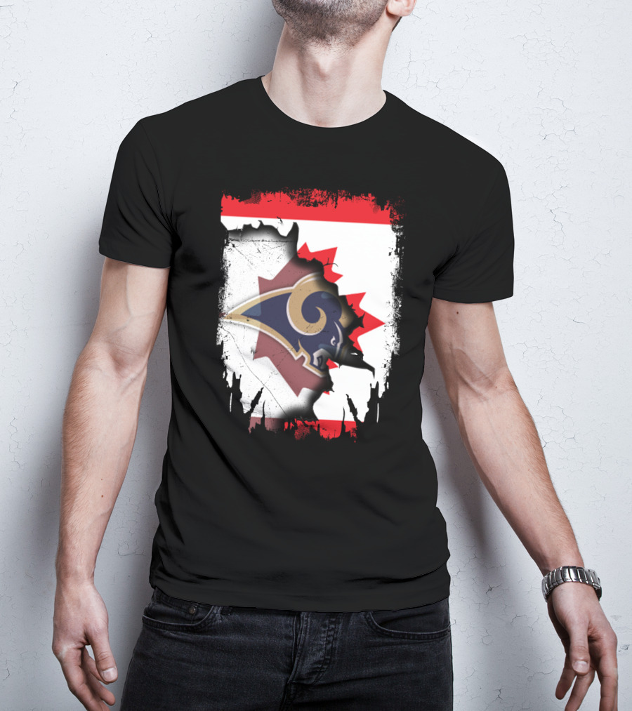 Canada With Los Angeles Rams Logo Integration T-Shirt