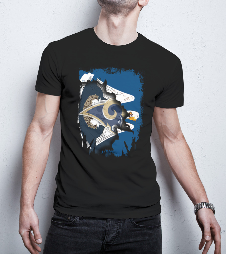 Together Louisiana Rams Eagle Flag T-Shirt