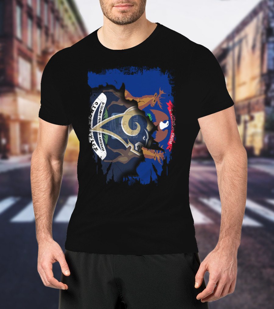 Michigan State Seal And Rams Logo Together United T-Shirt
