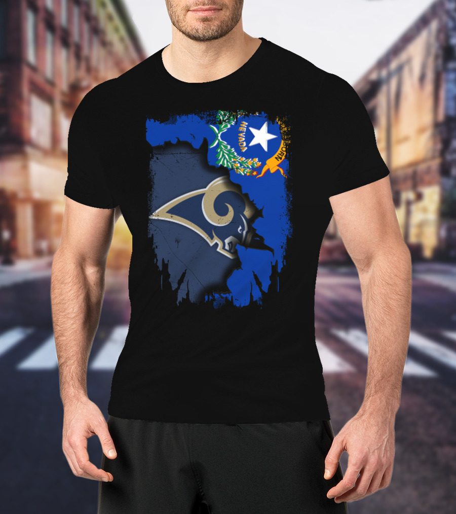 Nevada Pride With Rams Logo Integration T-Shirt