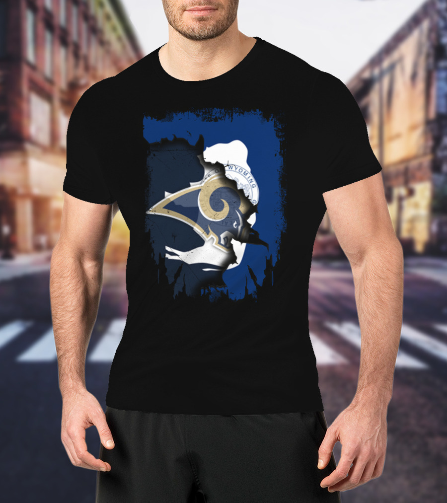 Together Wyoming Rams Fan Emblem With Horned T-Shirt