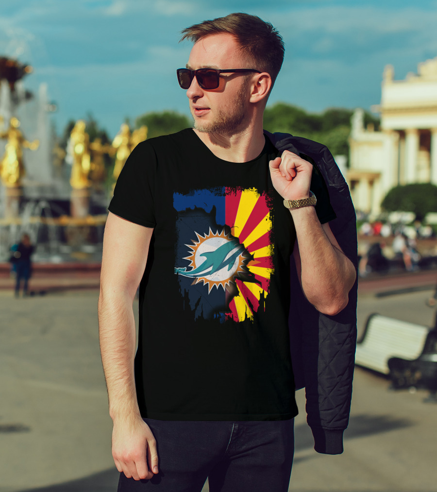 Miami Dolphins Arizona Flag Fusion T-Shirt