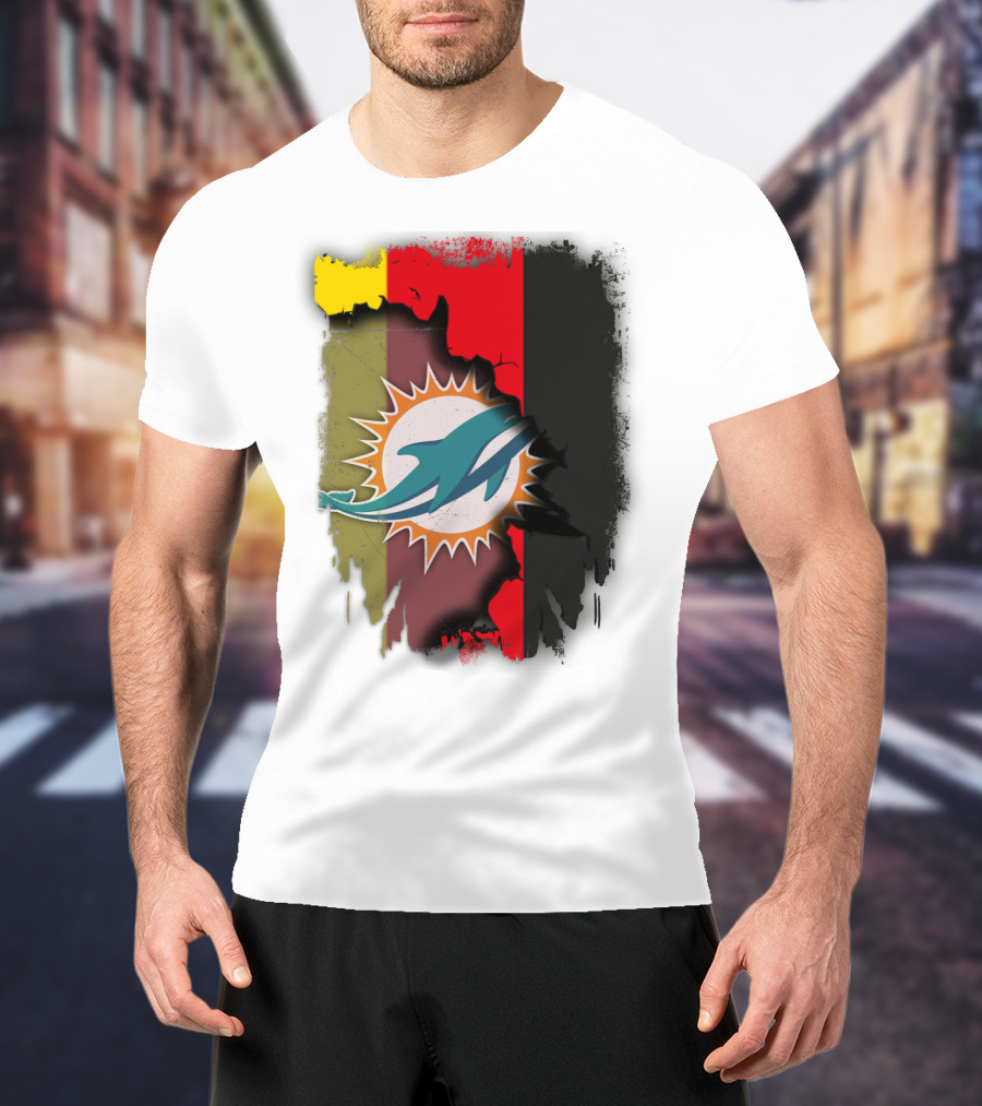 Germany Dolphins Miami Fusion Flag Colors T-Shirt