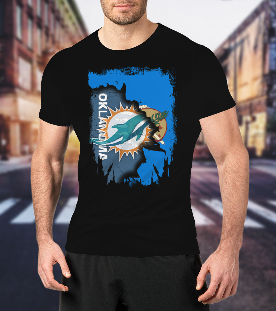 Oklahoma And Miami Dolphins Fusion T-Shirt