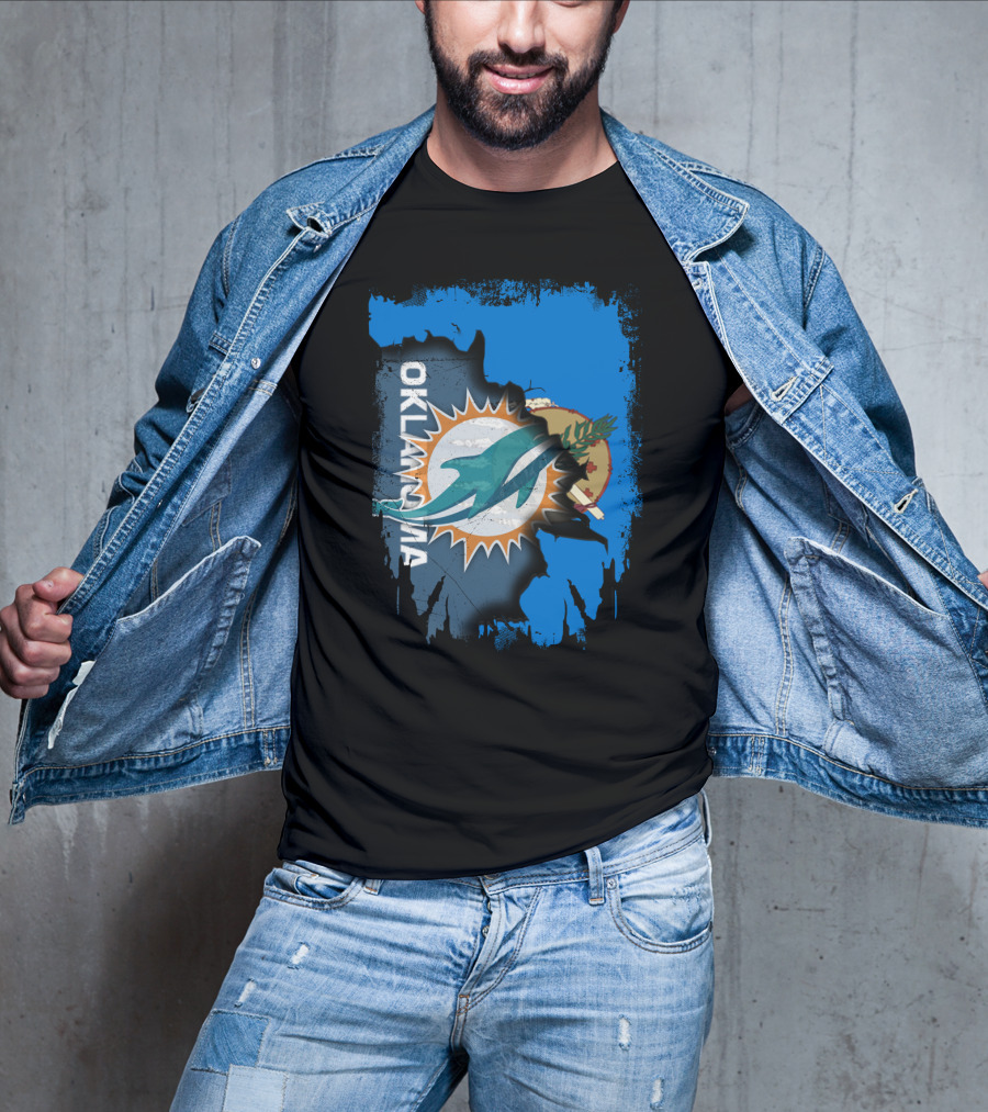 Oklahoma And Miami Dolphins Fusion T-Shirt
