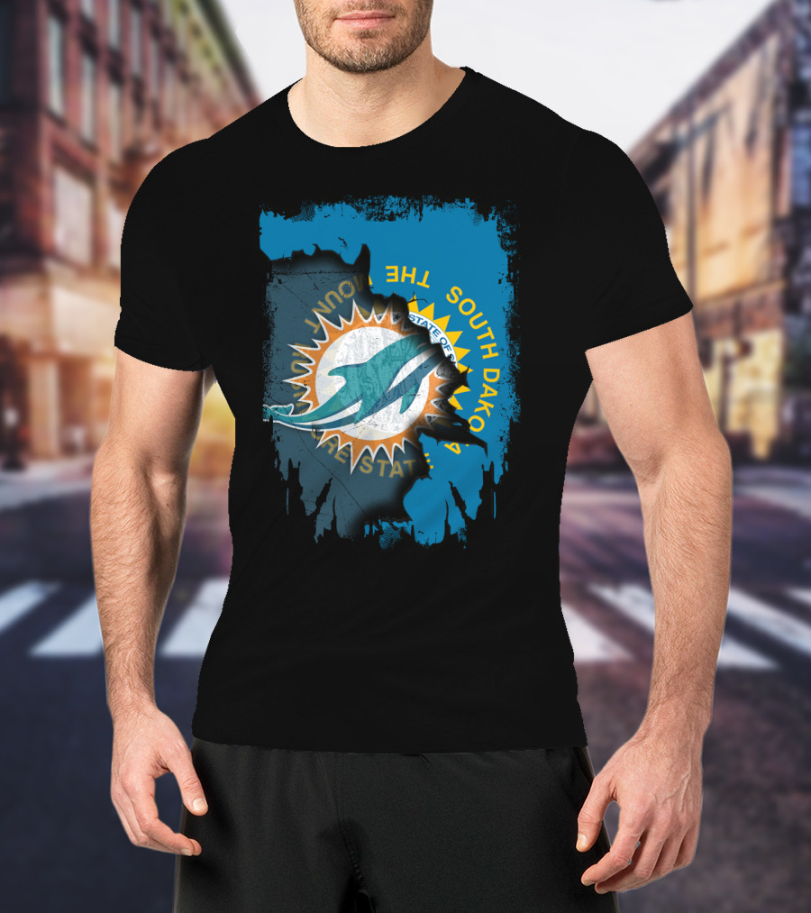 South Dakota State With Dolphins And Miami Dolphins T-Shirt
