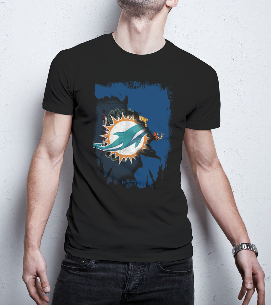 Together Vermont Miami Dolphins Logo Overlay T-Shirt
