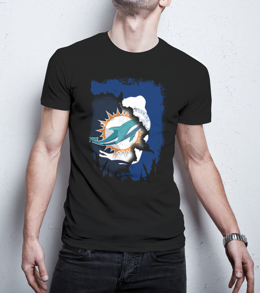 Wyoming Dolphins Logo Fusion T-Shirt