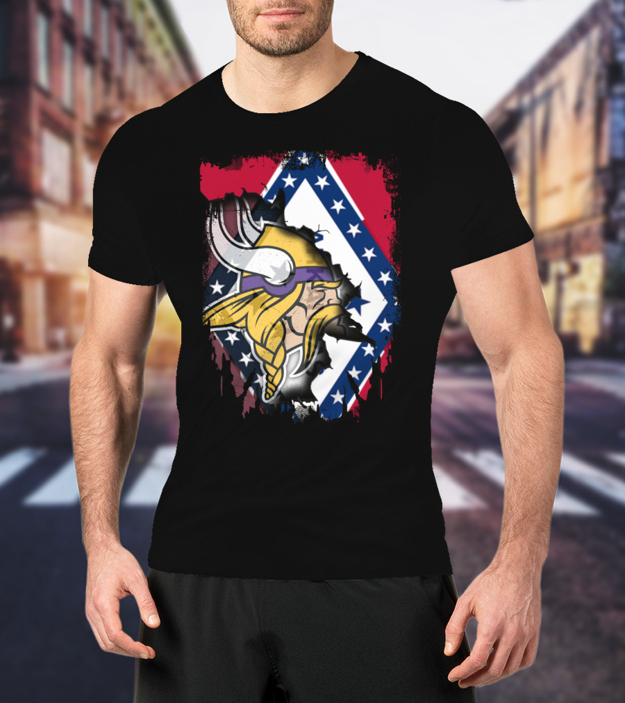 Arkansas Pride With Vikings Warrior And Flag T-Shirt