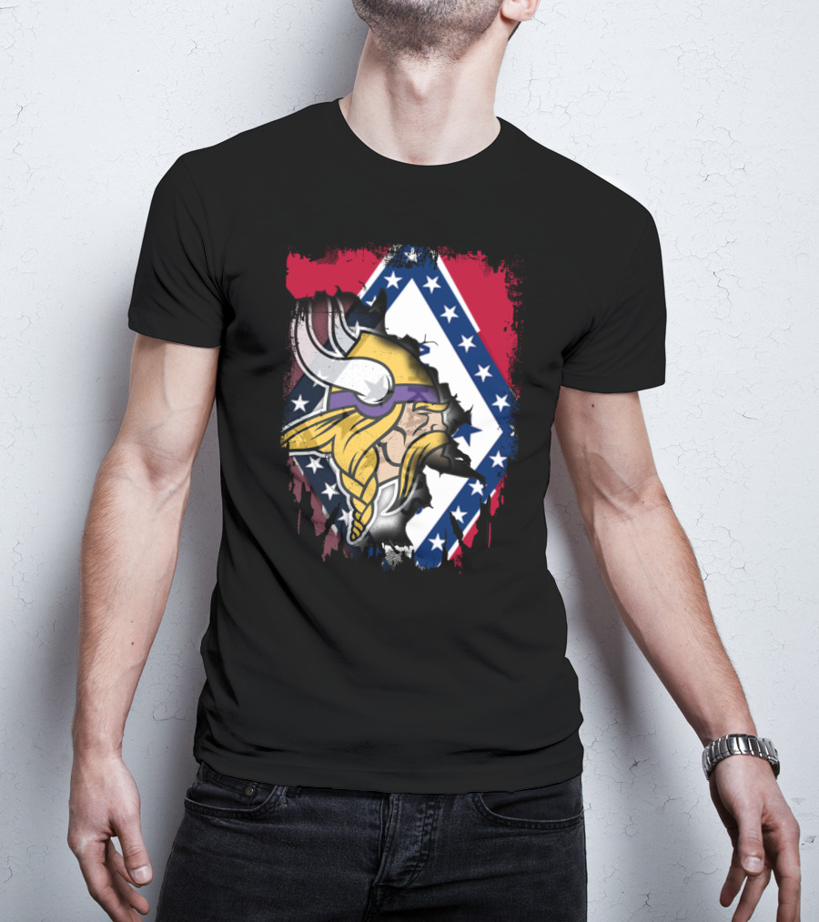 Arkansas Pride With Vikings Warrior And Flag T-Shirt