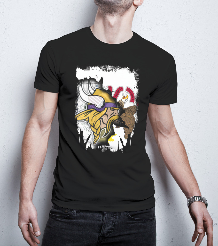 Illinois State Seal With Vikings Helmet Profile T-Shirt