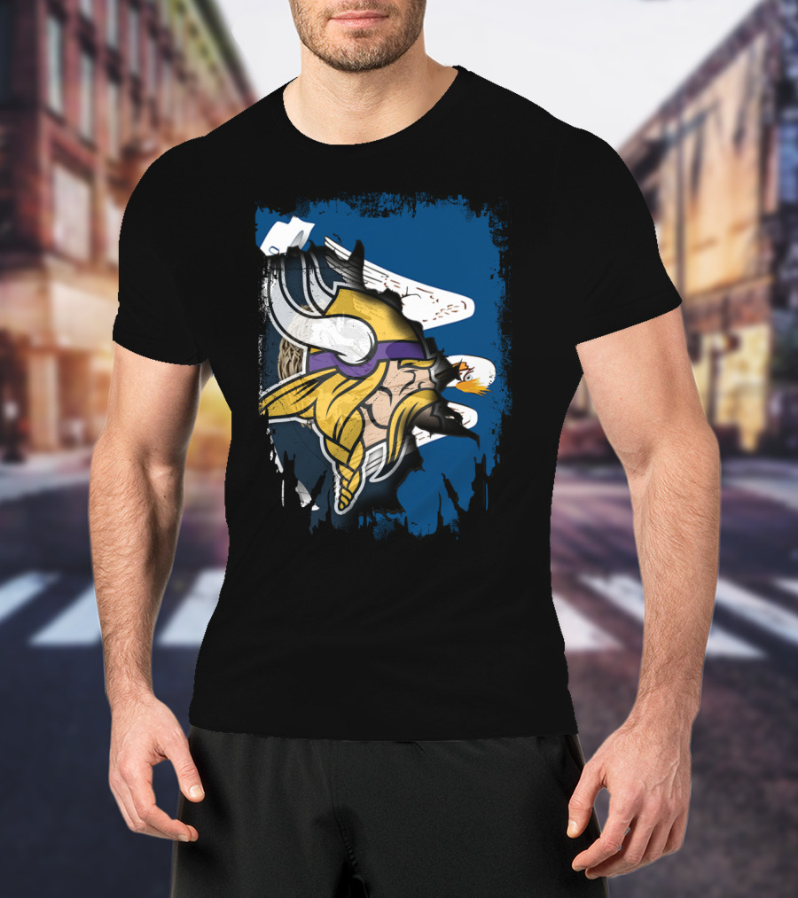 Together Louisiana With Vikings Minnesota Football Fusion T-Shirt