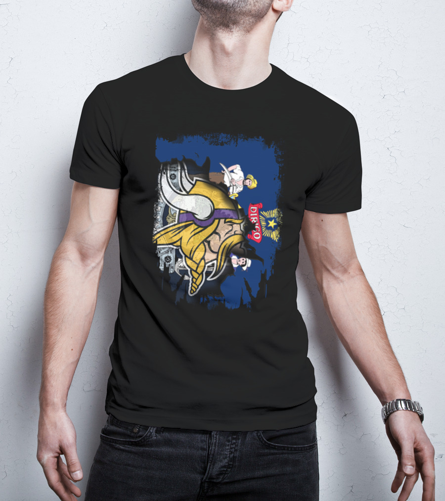Maine Dirigo Vikings Helmet With State Flag Elements T-Shirt