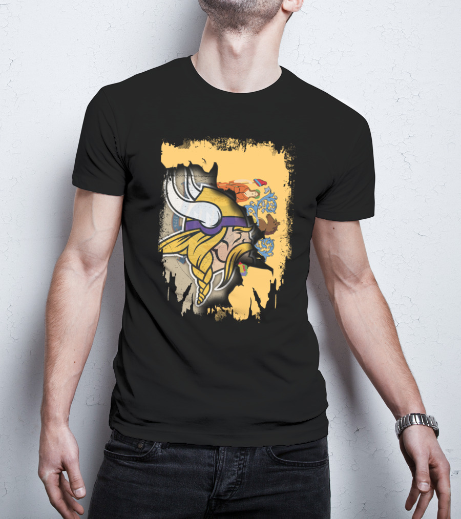 New Jersey State Emblem Merged With Vikings T-Shirt